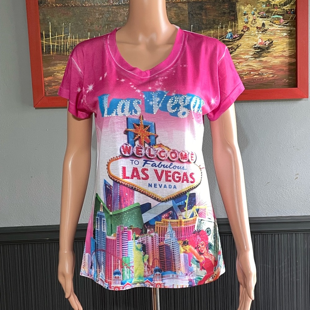 Las Vegas Tee Shirt SZ - L Juniors
